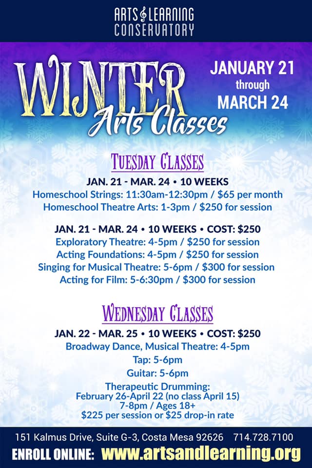 Canceled Winter Arts Class Arts Learning Conservatory Arts