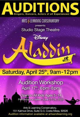 Auditions for Aladdin Jr - Students age 5-14