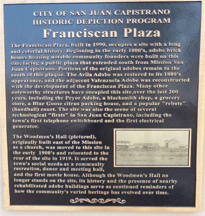 A Depiction at the Franciscan Plaza Plaque