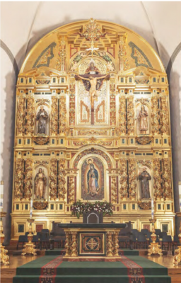 The Mission Basilica Retablo and Motifs