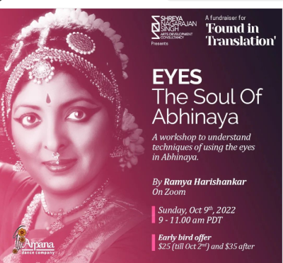 Indian Dance Workshop:  Nethra/eyes in Abhinaya