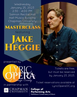 Master Class with Jake Heggie