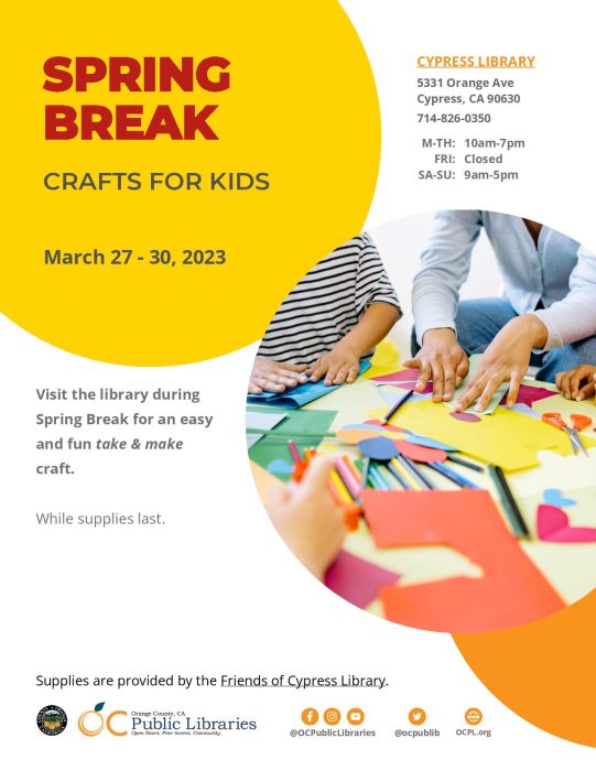 Spring Break Crafts at OC Libraries